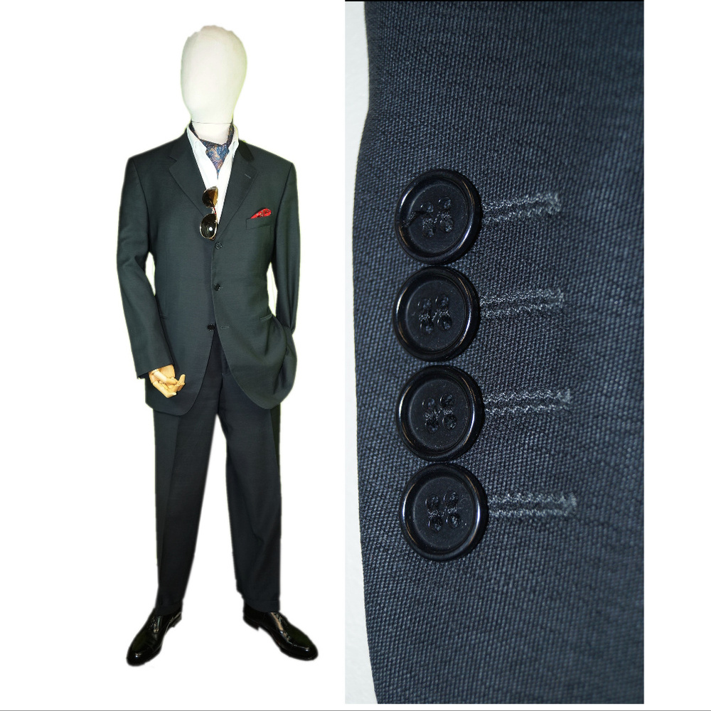 PETER VAN HOLLAND 42L 34W CHARCOAL GRAY SUIT